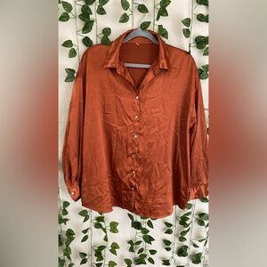 Rust Button-Up Women's Top